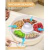 imageMOJOCO Electric Vacuum Serving Tray  Divided Snack Tray with Lid for Nuts Cereals Candy  Battery Operated Snack Container for Parties Events Picnics  Snackle Box for Kitchen Dorm Apartment