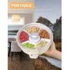 imageMOJOCO Electric Vacuum Serving Tray  Divided Snack Tray with Lid for Nuts Cereals Candy  Battery Operated Snack Container for Parties Events Picnics  Snackle Box for Kitchen Dorm Apartment