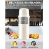 imageMojoco Personal Smoothie Blender  Vacuum Insulated Blender for Fruits and Vegetables  Rechargeable Portable Blenders with Stainless Steel Blade for Travel Camping GymWhite