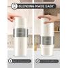 imageMojoco Personal Smoothie Blender  Vacuum Insulated Blender for Fruits and Vegetables  Rechargeable Portable Blenders with Stainless Steel Blade for Travel Camping GymWhite