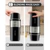 imageMojoco Personal Smoothie Blender  Vacuum Insulated Blender for Fruits and Vegetables  Rechargeable Portable Blenders with Stainless Steel Blade for Travel Camping GymBlack