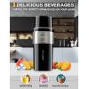 imageMojoco Personal Smoothie Blender  Vacuum Insulated Blender for Fruits and Vegetables  Rechargeable Portable Blenders with Stainless Steel Blade for Travel Camping GymBlack