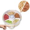 imageMOJOCO Electric Vacuum Serving Tray  Divided Snack Tray with Lid for Nuts Cereals Candy  Battery Operated Snack Container for Parties Events Picnics  Snackle Box for Kitchen Dorm Apartment
