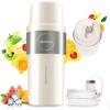 imageMojoco Personal Smoothie Blender  Vacuum Insulated Blender for Fruits and Vegetables  Rechargeable Portable Blenders with Stainless Steel Blade for Travel Camping GymWhite
