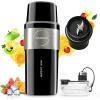 imageMojoco Personal Smoothie Blender  Vacuum Insulated Blender for Fruits and Vegetables  Rechargeable Portable Blenders with Stainless Steel Blade for Travel Camping GymBlack
